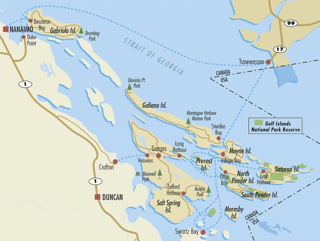 kat jeyografik nan zile gòlf bc kanada