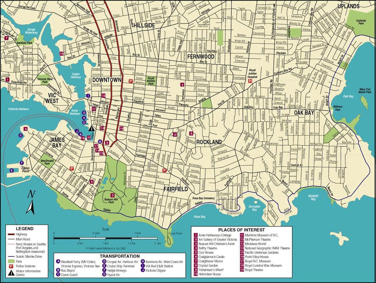 kat jeyografik nan vancouver kanada ak nan zòn ki antoure