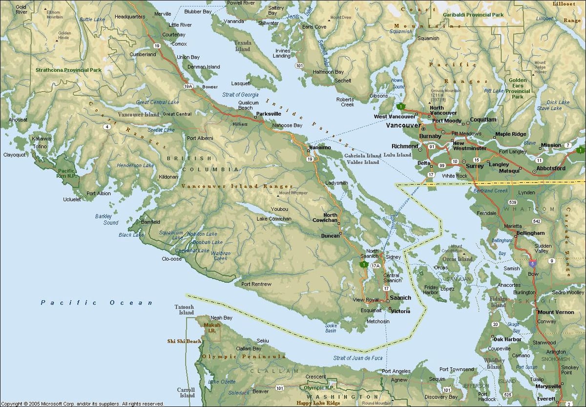 Kat jeyografik nan zòn nan vancouver bc