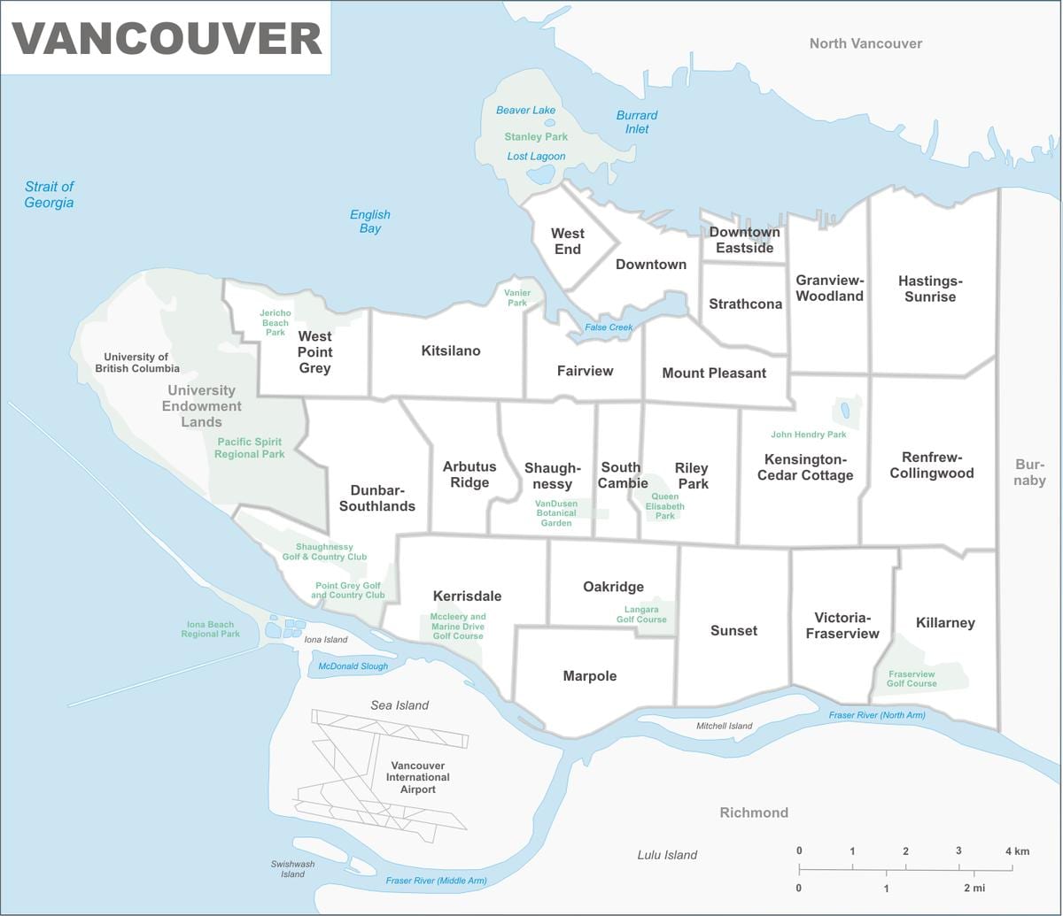 kat jeyografik nan vancouver ak zòn