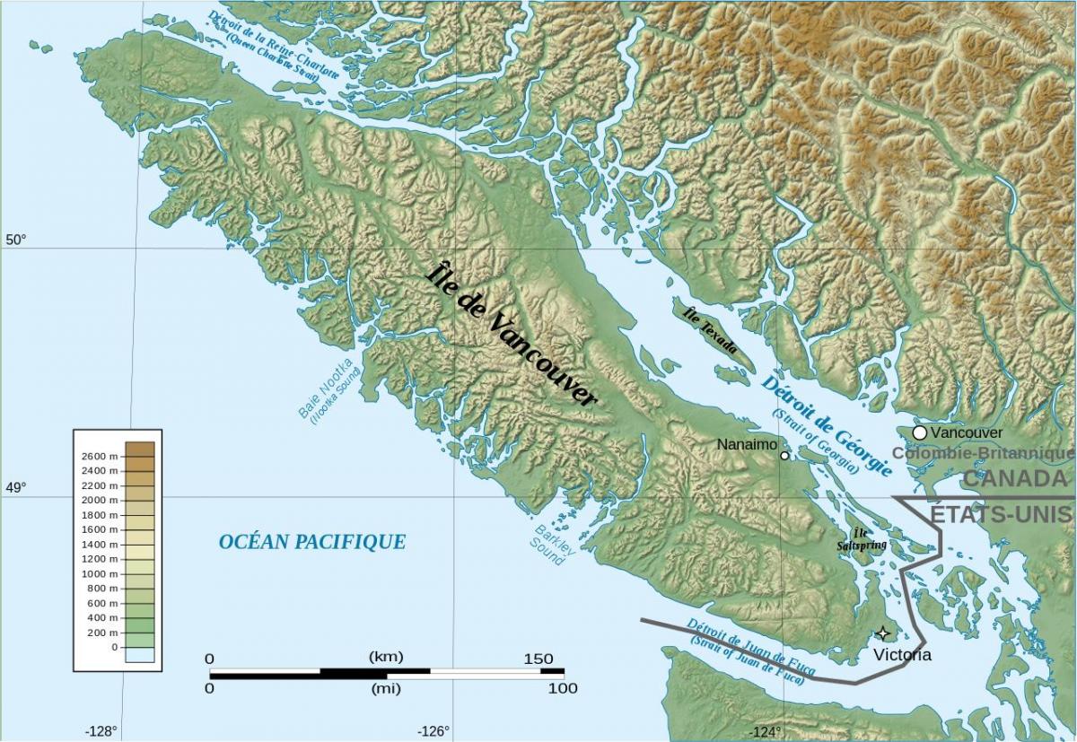 Kat jeyografik topografik vancouver island