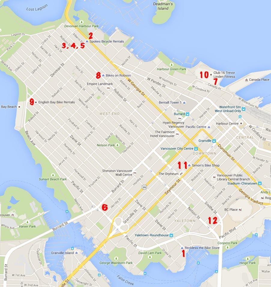 Kat jeyografik nan stanley park monte bisiklèt