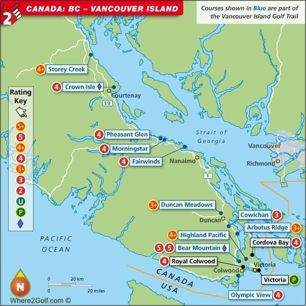 Kat jeyografik nan vancouver island teren gòlf