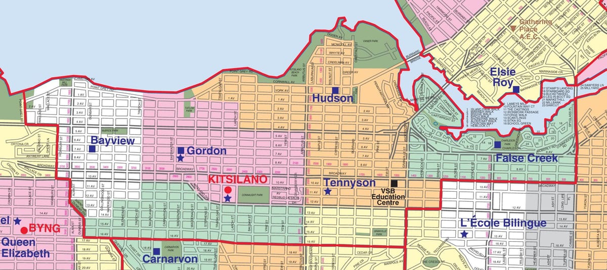 vancouver lekòl distri yo fwontyè kat jeyografik