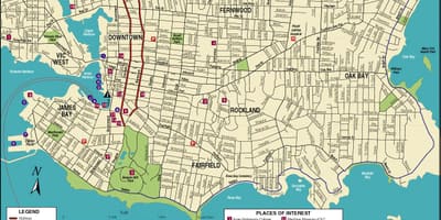 Kat jeyografik nan vancouver kanada ak nan zòn ki antoure