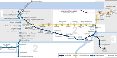 Vancouver ayewopò anba lavil skytrain kat jeyografik