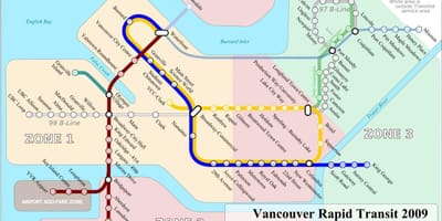 Kat jeyografik nan vancouver ayewopò, tren