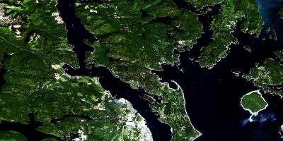 Kat jeyografik nan vancouver island satelit