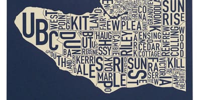 Kat jeyografik nan vancouver ekri an lèt detache