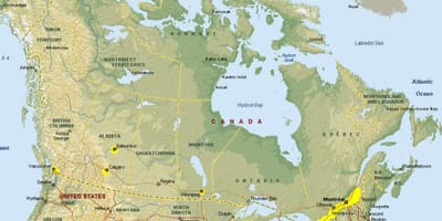 Kat jeyografik nan vancouver nan travèse fwontyè