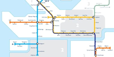 Kat jeyografik nan vancouver zòn transpò piblik